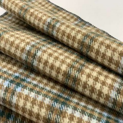 2020 customer design soft brushed plaid 100% 100% acrylic merino wool fabric for coat