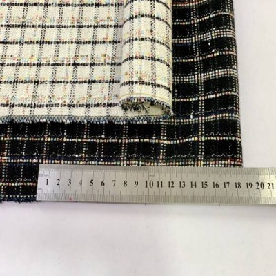 Wool Polyester FANCY Tweed Suit Fabric polyester acrylic wool blend fabric for fashion cloths